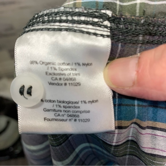 MEC Hiking Shirt Sz L Plaid Gray Blue Organic Cotton Button Up Long Sleeve Gorp - Picture 10 of 13